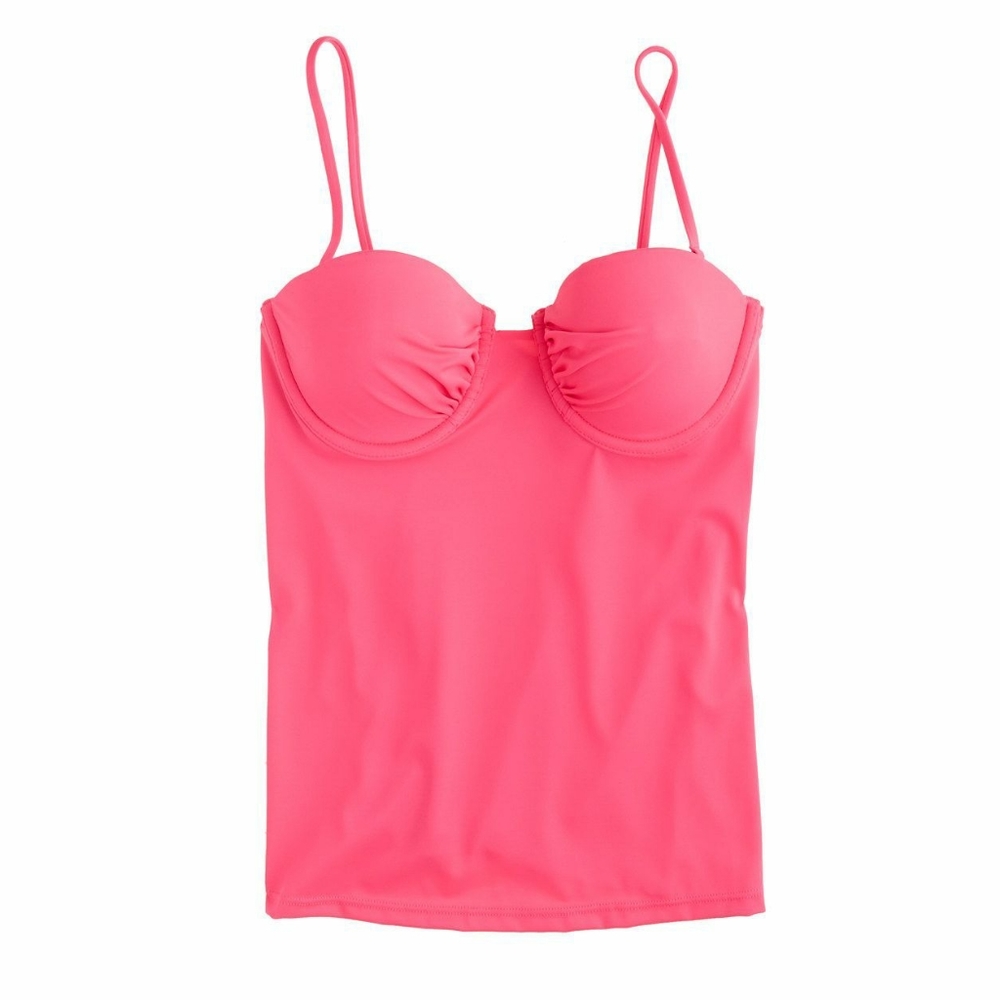 HP🎉 J. Crew Underwire Tankini Swim Top Rust Sz 0 - Picture 2 of 12